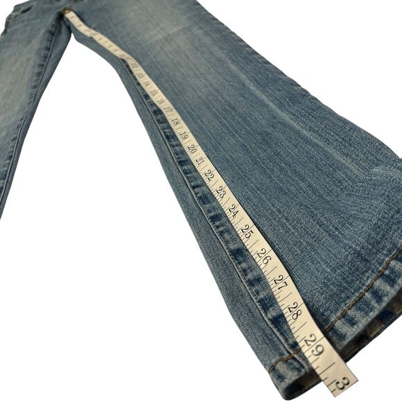 KR3W Women’s 28 Bootcut Jeans Low Rise Blue Y2K Vintage Skatecore Denim - Picture 5 of 14